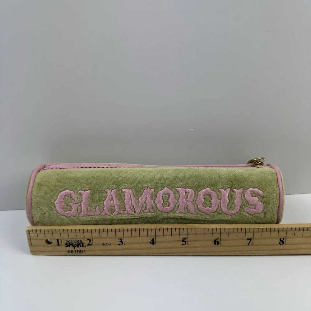 Y2K Vtg Juicy Couture 2pc Velour Cosmetic Organizer Jewelry Roll Bag JUICY BLING